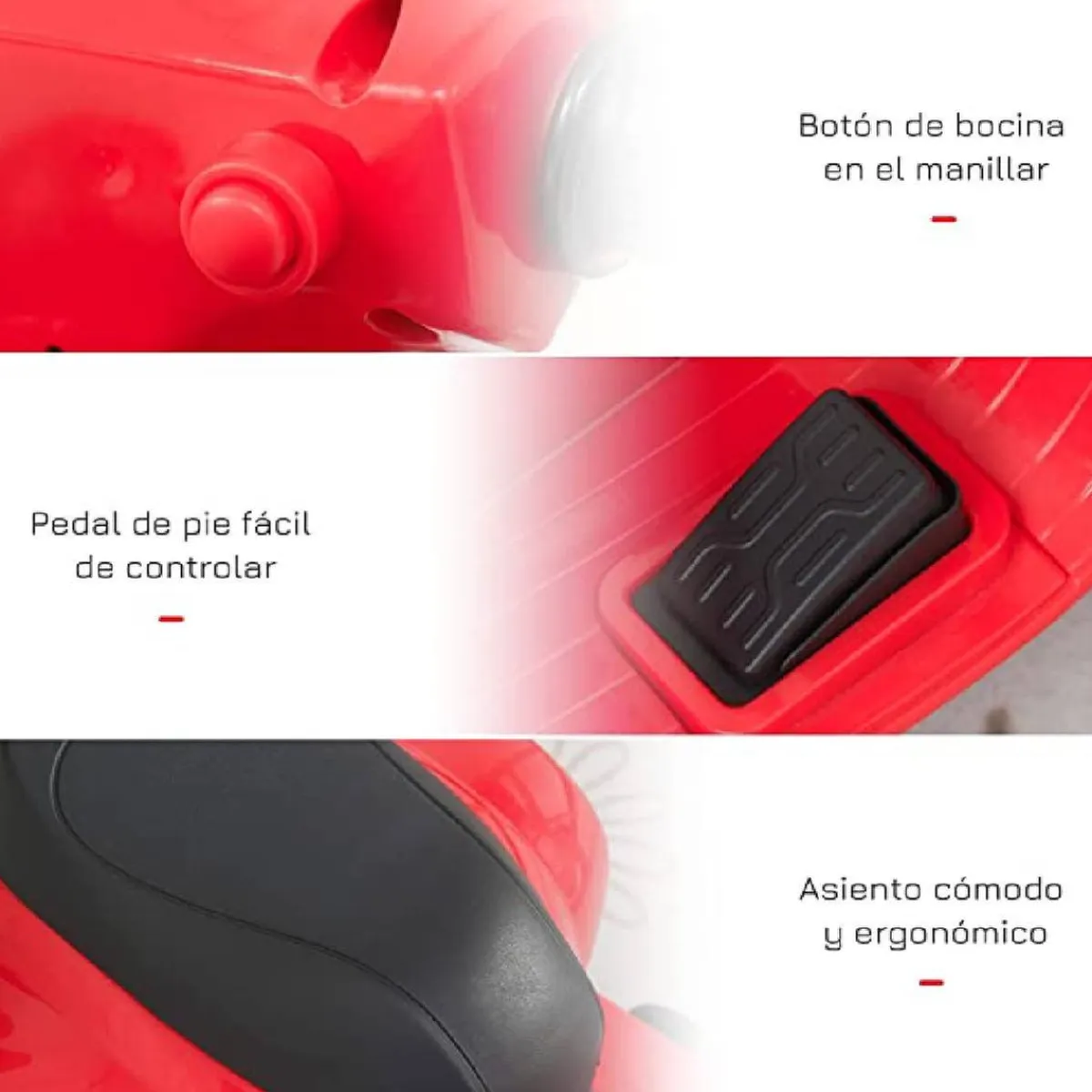 Mini Vespa roja 6V*PL OCIOTRENDS