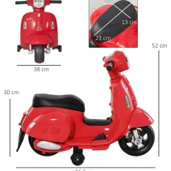 Mini Vespa roja 6V*PL OCIOTRENDS