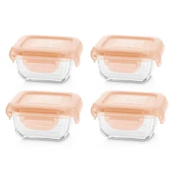 Discount - Set 4 Recipientes de Vidrio Naranja - Natursquare Bunny Preparación Comida Y Accesorios·Termos, Recipientes Y Contenedores