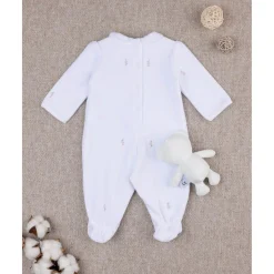 Monito de bebé blanco con osito de regalo*Prenatal Clearance