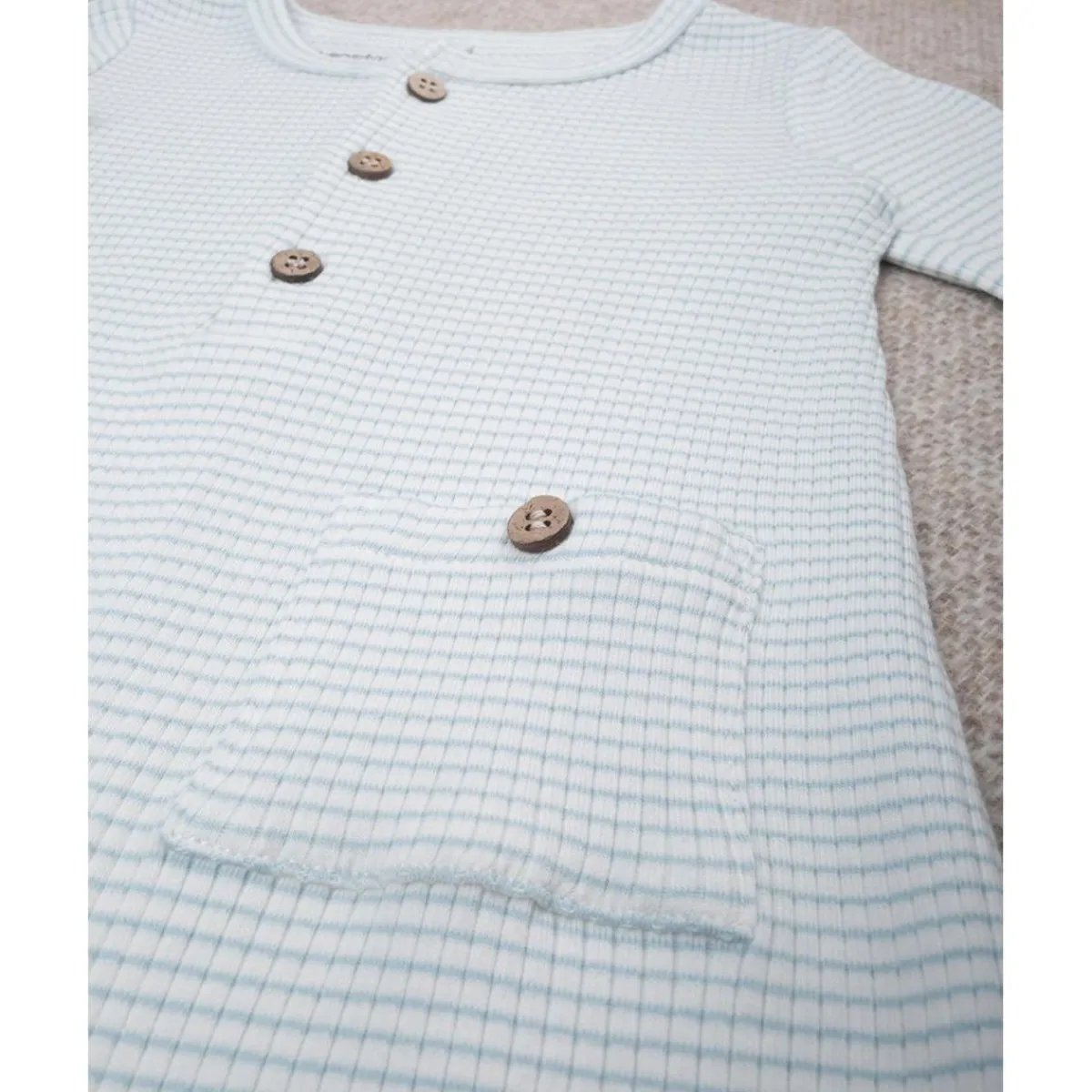 Discount Mono de bebé rib blanco/verde Recién Nacido·Ropa Y Accesorios|Ropa Y Accesorios·Peleles