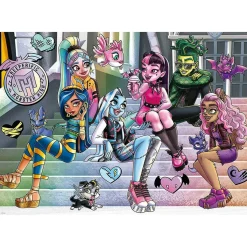 Monster High - Puzzle de 1000 piezas Monster High para adultos, 68 x 48 cm y cola Fix incluida ㅤ*EDUCA BORRAS Clearance
