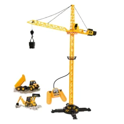 Motor & Co - Grúa de construcción 120 cm radiocontrolada con camiones ㅤ*MOTORI & CO