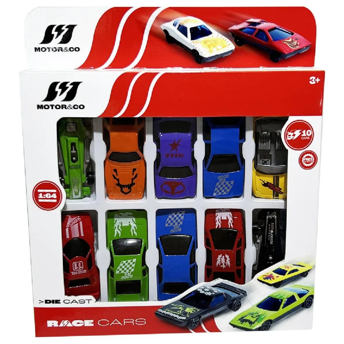 Motor & Co - Pack 10 coches 1:64*MOTORI & CO Discount