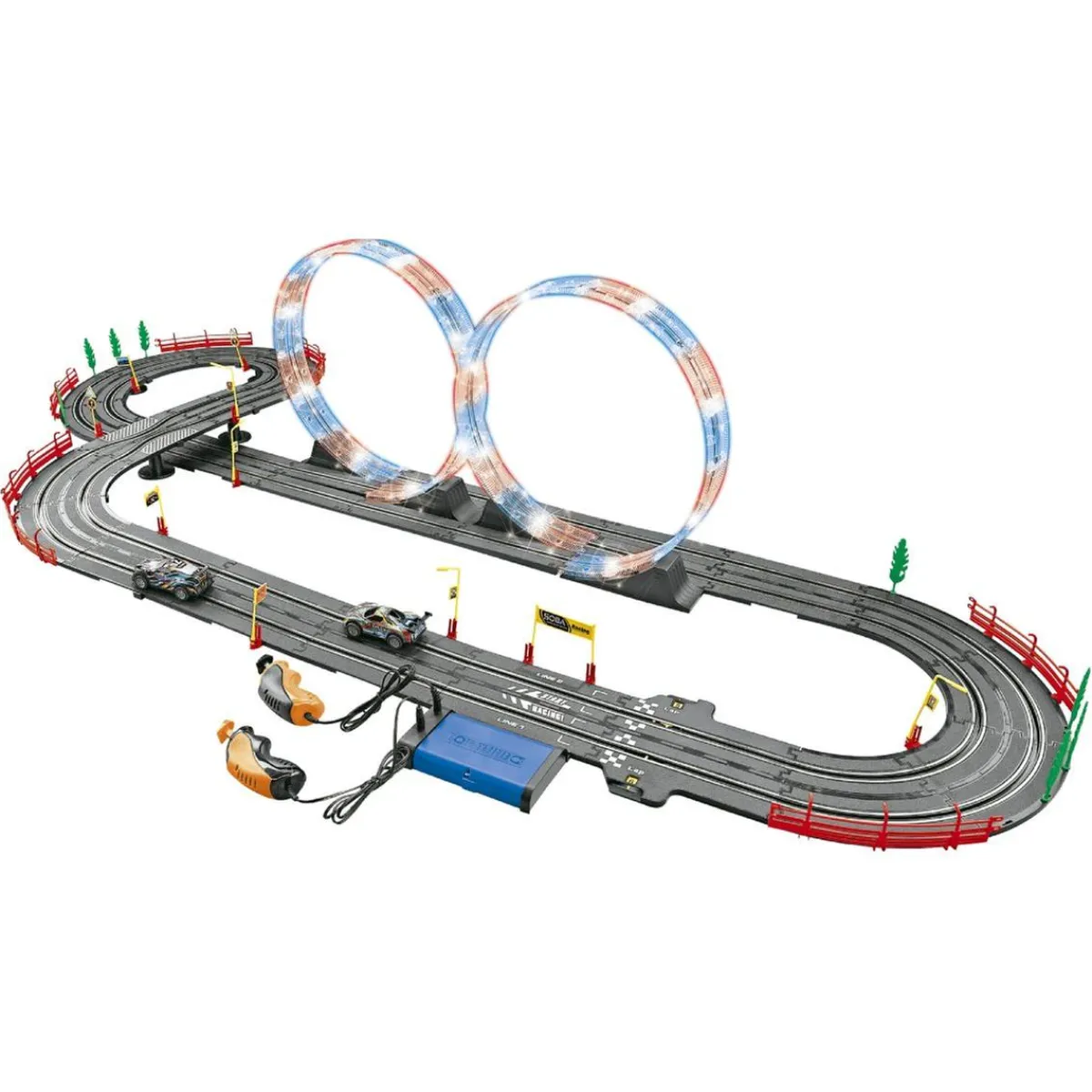 Motor & Co - Pista de Carreras Adrenaline Flash 7,4 m con dos Coches Vehículos Y Circuitos