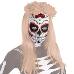 Máscara Calavera Katrina Rosas Rojas Día de los Muertos*RUBIE'S Best