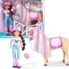 Best - Muñeca articulada con caballo y accesorios de cuidado ㅤ Muñecas