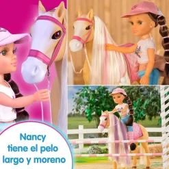 Best - Muñeca articulada con caballo y accesorios de cuidado ㅤ Muñecas