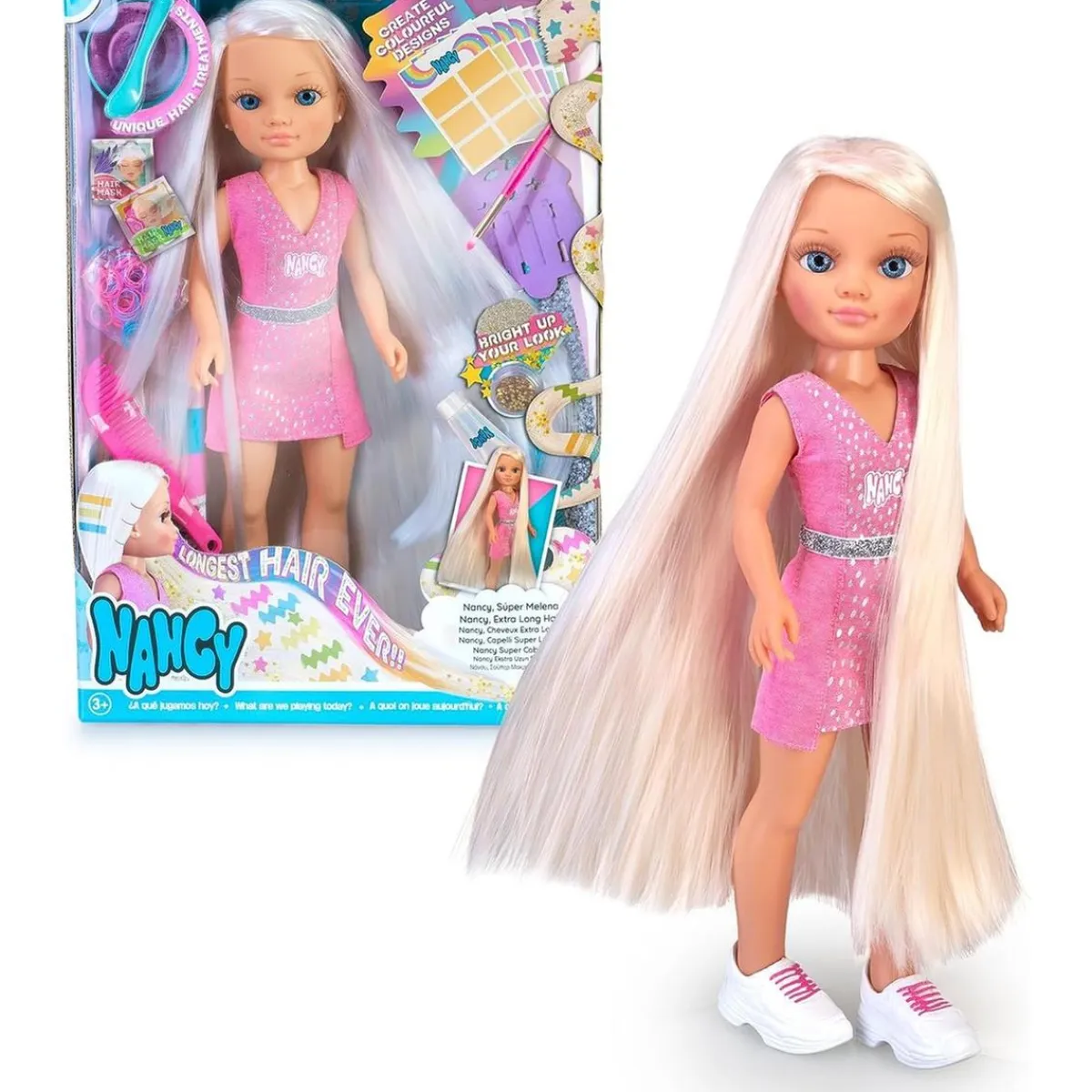 Discount - Muñeca con pelo súper largo y accesorios para crear peinados ㅤ Muñecas