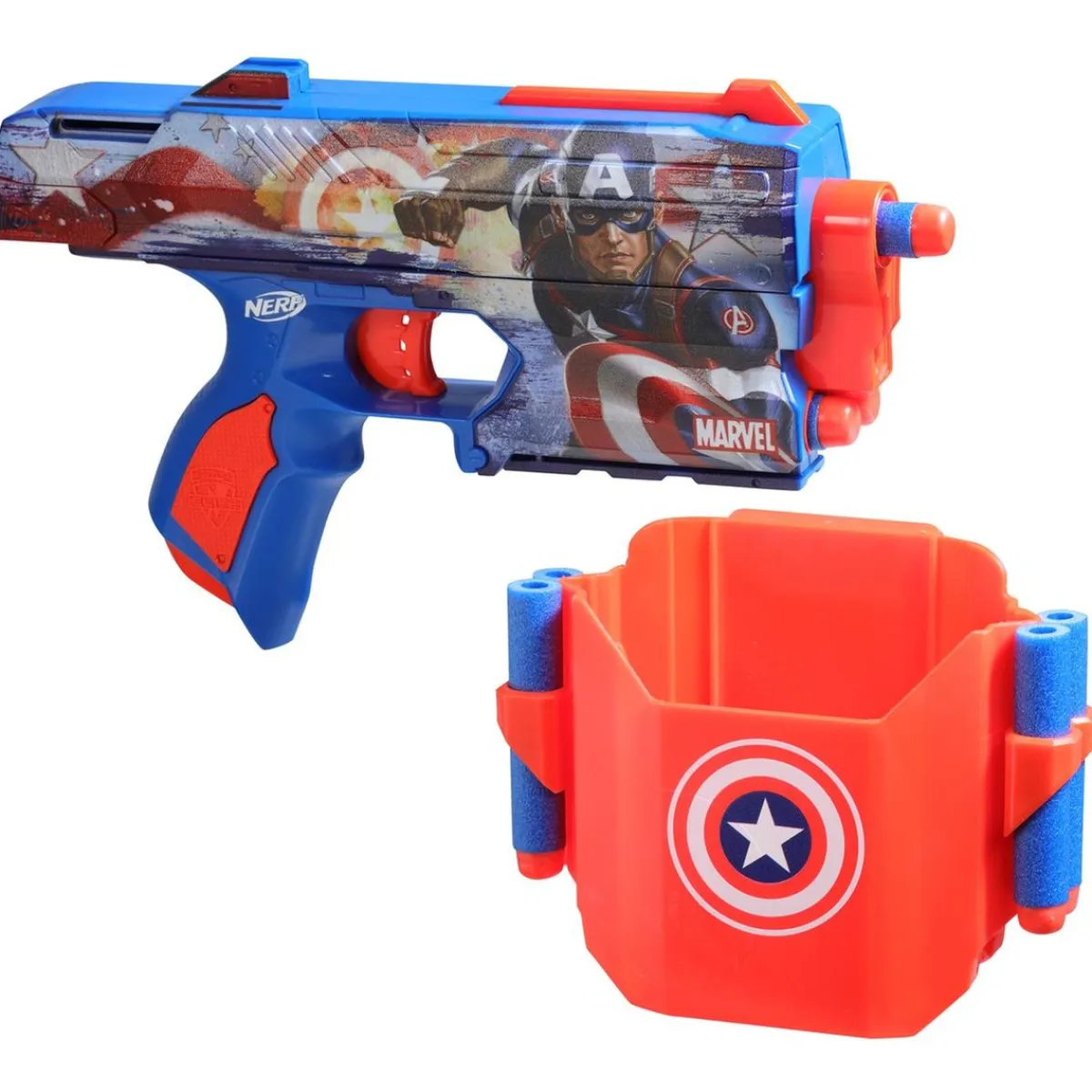 Sale - Capitán América - Lanzador dardos estilo Capitán América ㅤ Nerf Y Blasters
