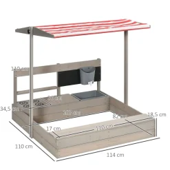 Clearance - Arenero de madera con toldo Juguetes De Verano