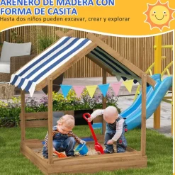 Outsunny - Arenero de madera Casita*Homcom New