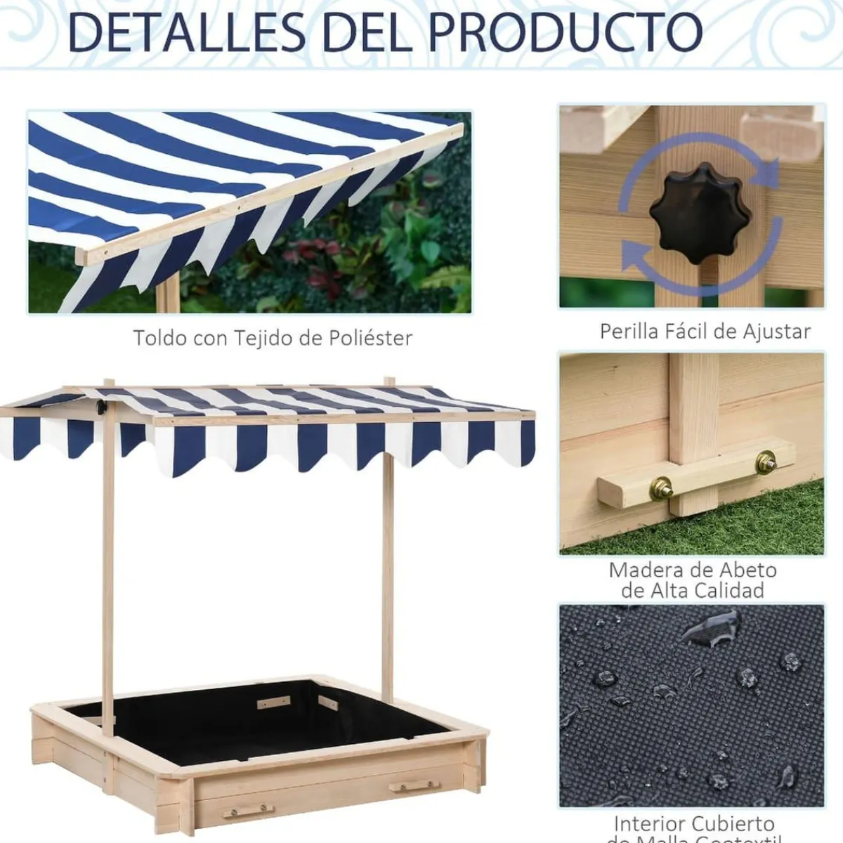 - Arenero de madera*OUTSUNNY Outlet