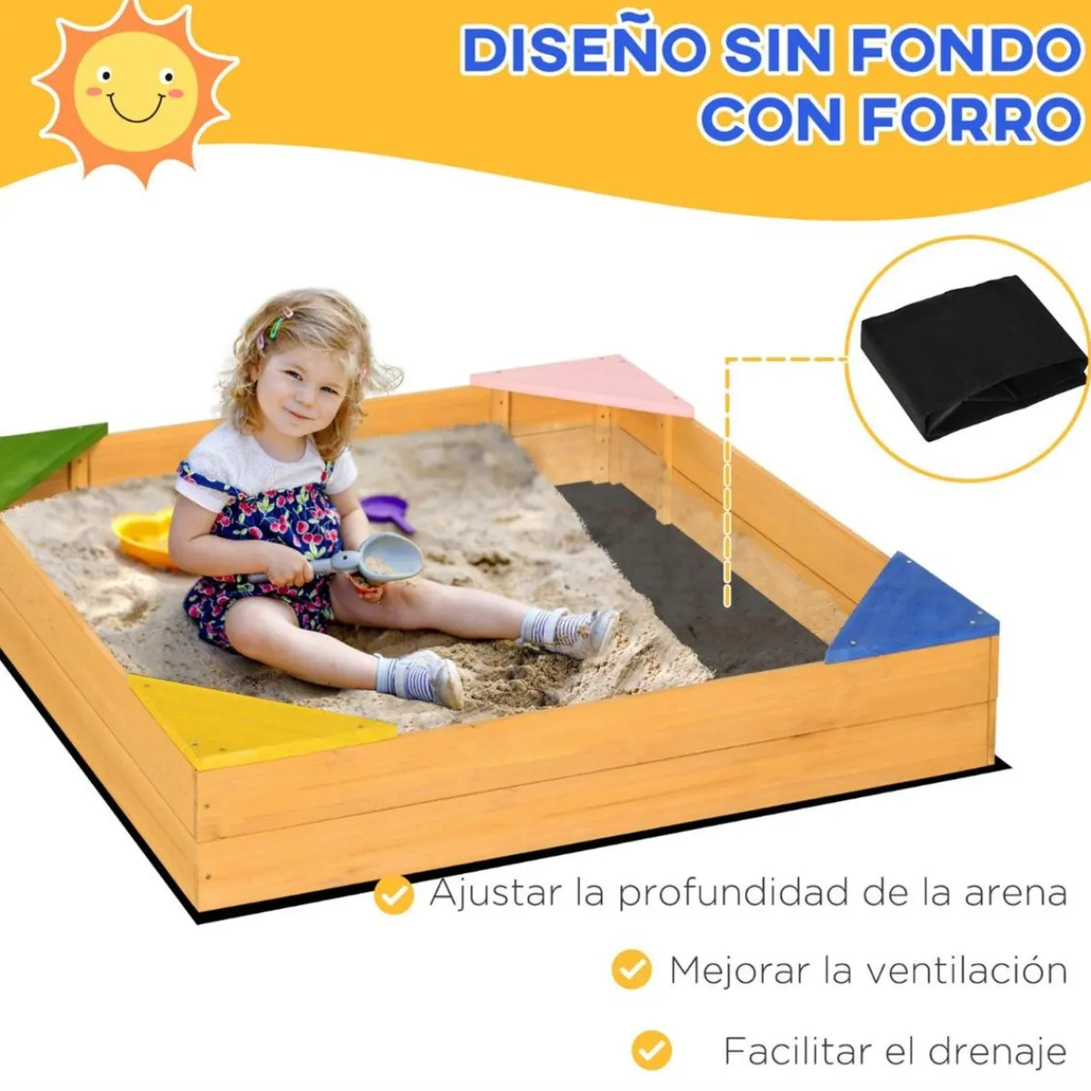 Discount - Arenero infantil de madera Juguetes De Verano