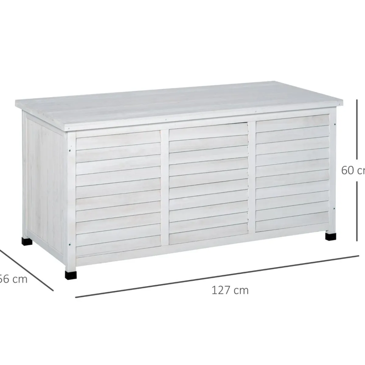 - Baúl de jardín de madera Blanco*Outsunny Discount