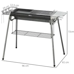 - Barbacoa de carbón portatil con parrilla y plancha*Outsunny Sale