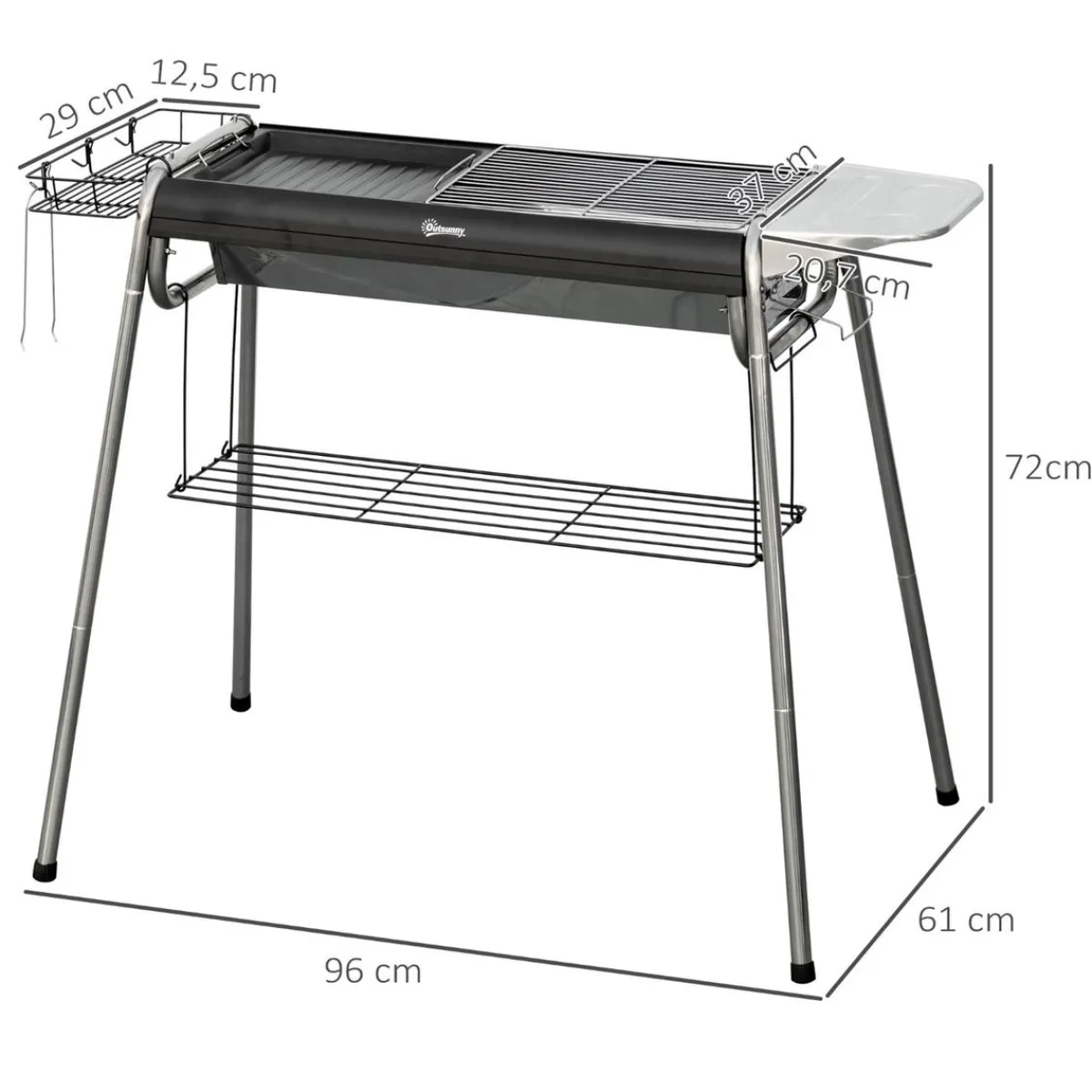 - Barbacoa de carbón portatil con parrilla y plancha*Outsunny Sale