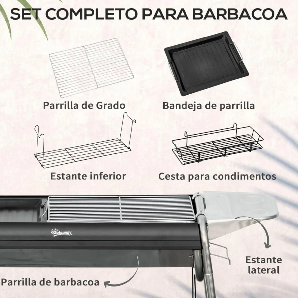 - Barbacoa de carbón portatil con parrilla y plancha*Outsunny Sale