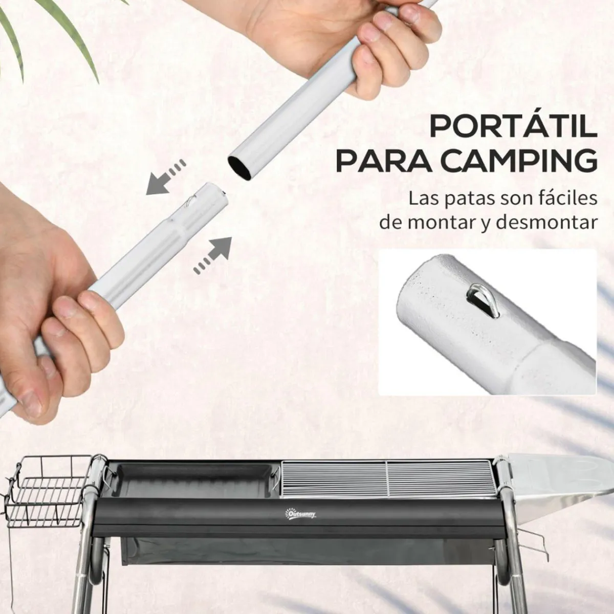 - Barbacoa de carbón portatil con parrilla y plancha*Outsunny Sale