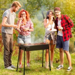 Hot - Barbacoa de carbón portatil con dos parrillas Juguetes De Verano