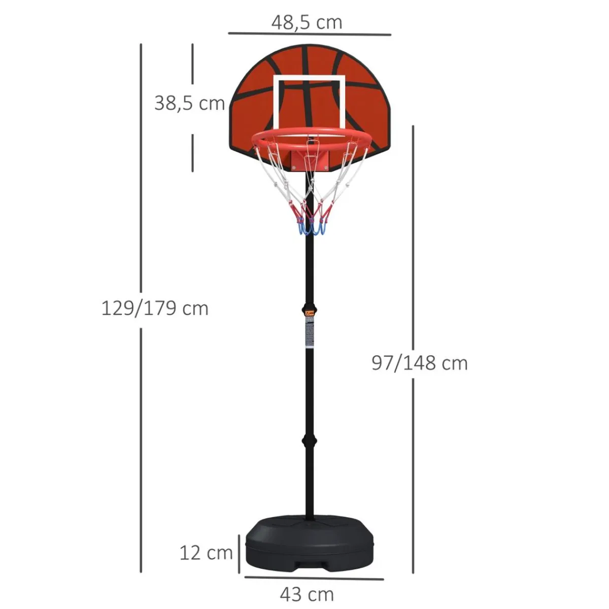Sale Outsunny - Canasta baloncesto con diana Deportes