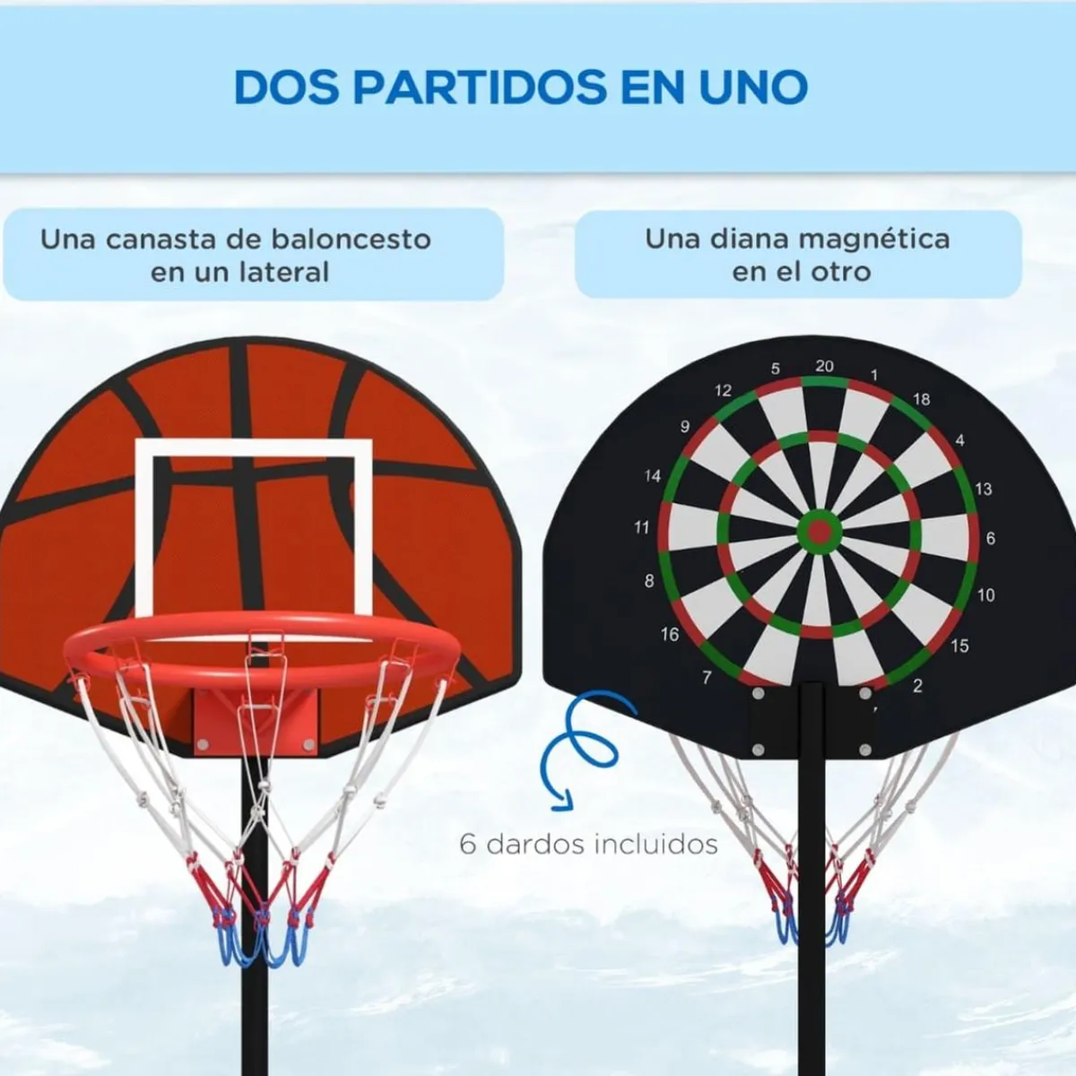 Sale Outsunny - Canasta baloncesto con diana Deportes