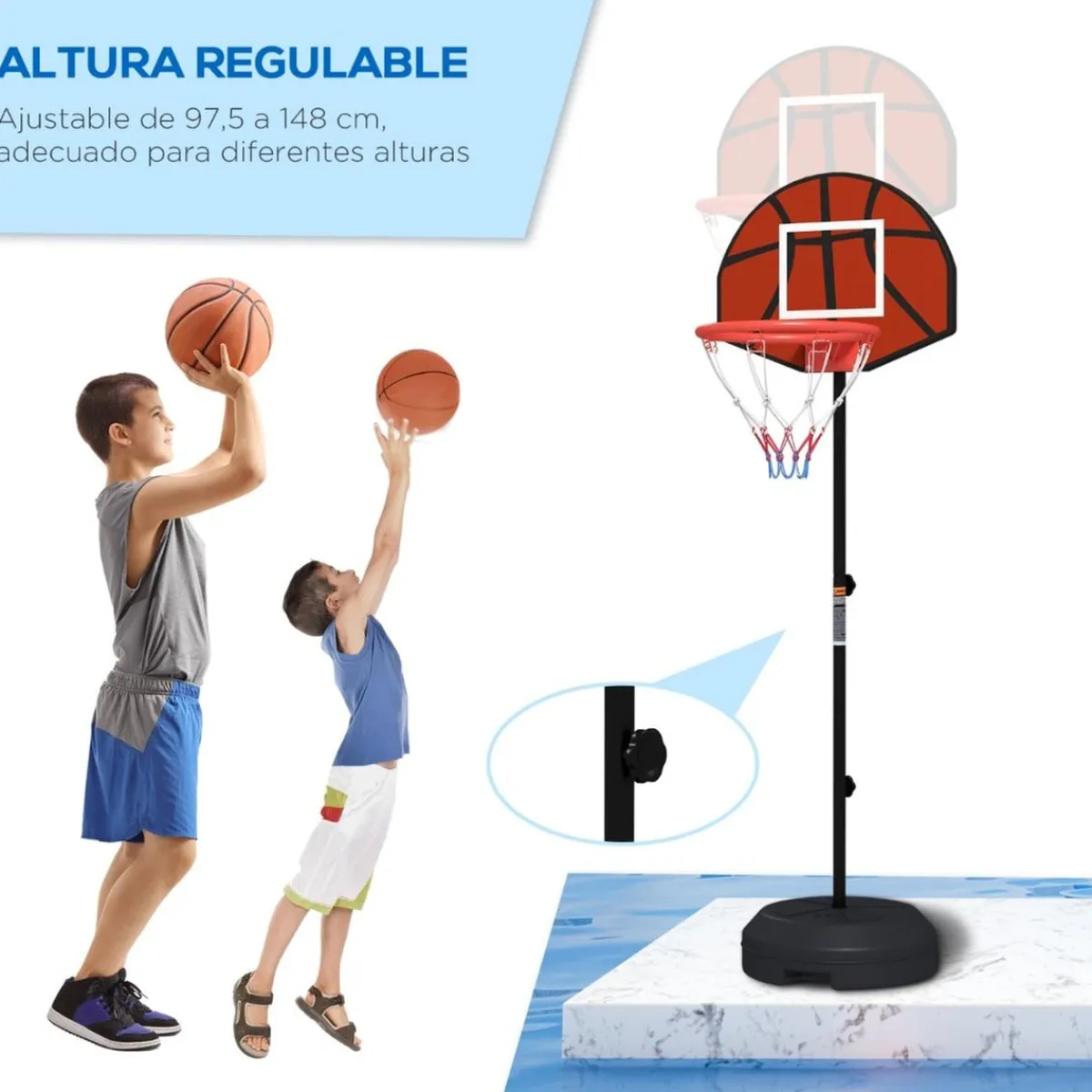 Sale Outsunny - Canasta baloncesto con diana Deportes