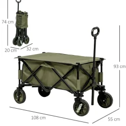 - Carro con tablero plegable Verde*Outsunny Clearance