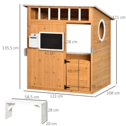 Clearance - Casita de jardín de madera con banco y macetero Casas