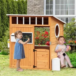 Clearance - Casita de jardín de madera con banco y macetero Casas