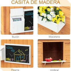 Clearance - Casita de jardín de madera con banco y macetero Casas