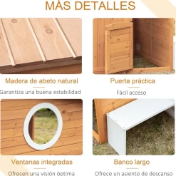 Clearance - Casita de jardín de madera con banco y macetero Casas