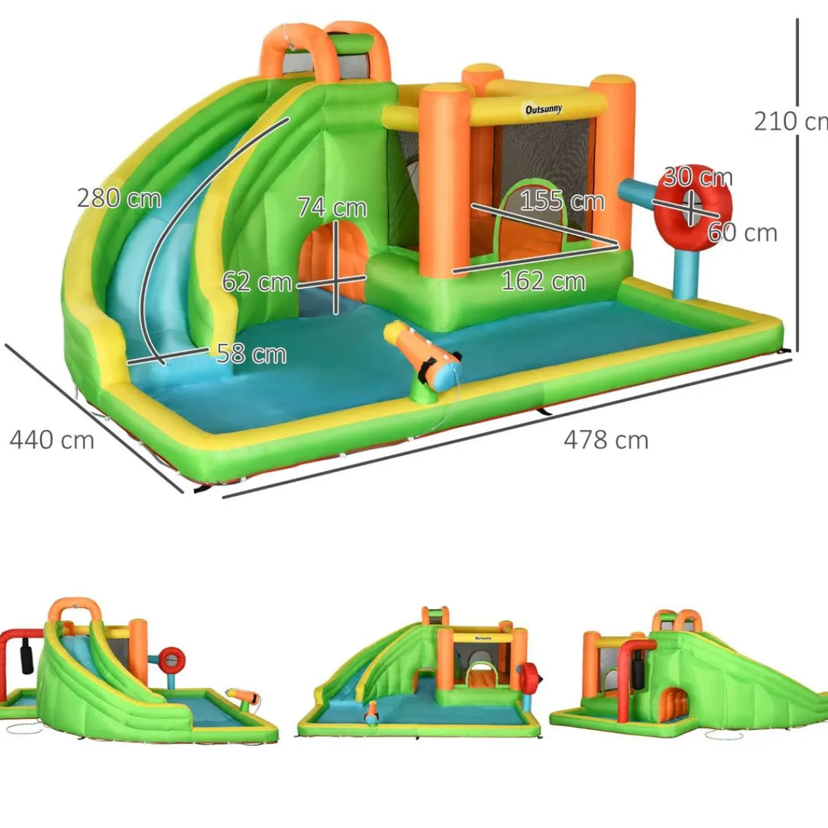 - Castillo hinchable 7 en 1 grande*Outsunny Sale