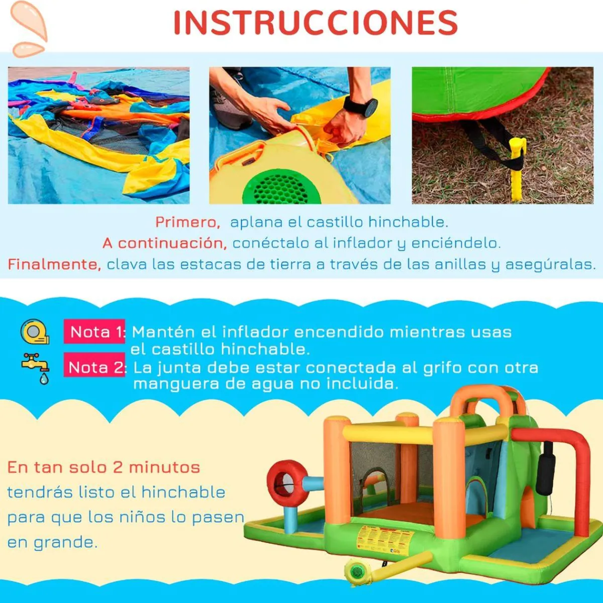 - Castillo hinchable 7 en 1 grande*Outsunny Sale
