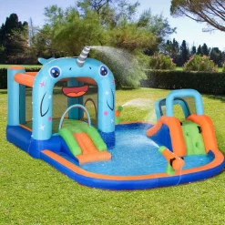 - Castillo hinchable 5 en 1 unicornio*Outsunny Discount