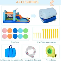 - Castillo hinchable 5 en 1 unicornio*Outsunny Discount