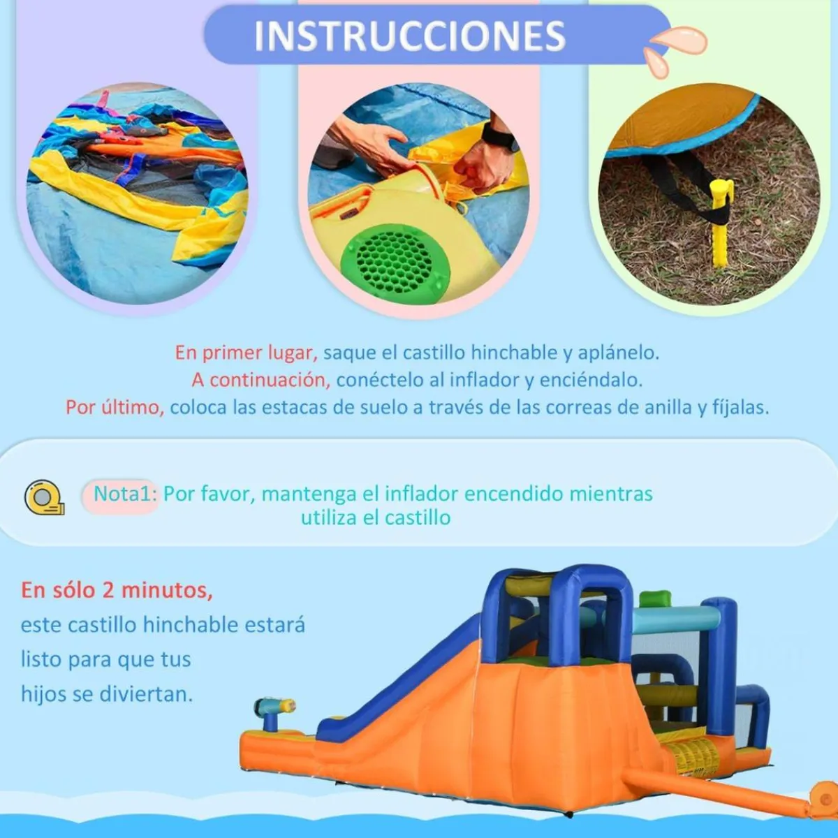 - Castillo hinchable 7 en 1*Outsunny Best