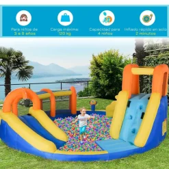 - Castillo hinchable 6 en 1 grande*Outsunny New
