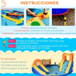 - Castillo hinchable 6 en 1 grande*Outsunny New