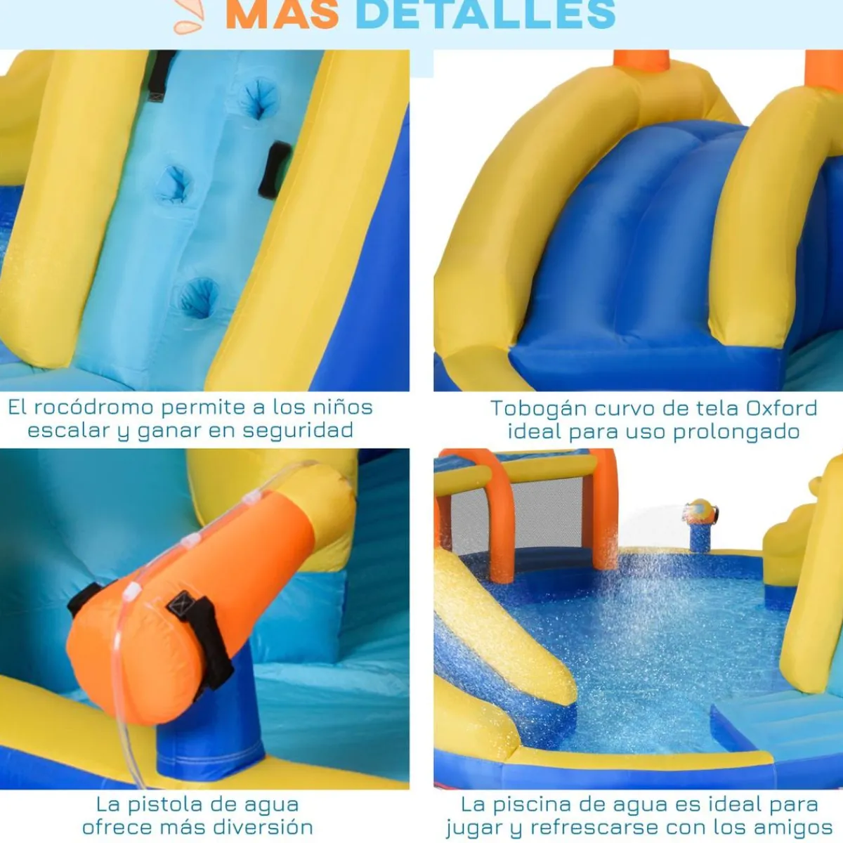 - Castillo hinchable 6 en 1 grande*Outsunny New