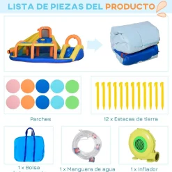 - Castillo hinchable 6 en 1 grande*Outsunny New
