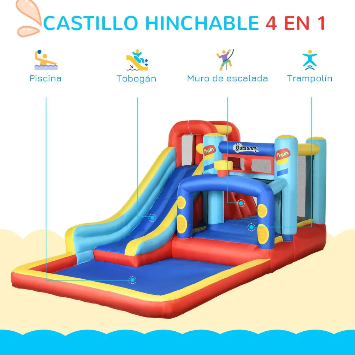 - Castillo hinchable con inflador*Outsunny Sale