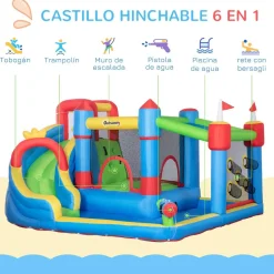 - Castillo hinchable 6 en 1 con tobogán*Outsunny Sale