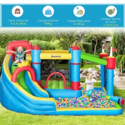 - Castillo hinchable 6 en 1 con tobogán*Outsunny Sale