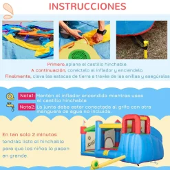 - Castillo hinchable 6 en 1 con tobogán*Outsunny Sale