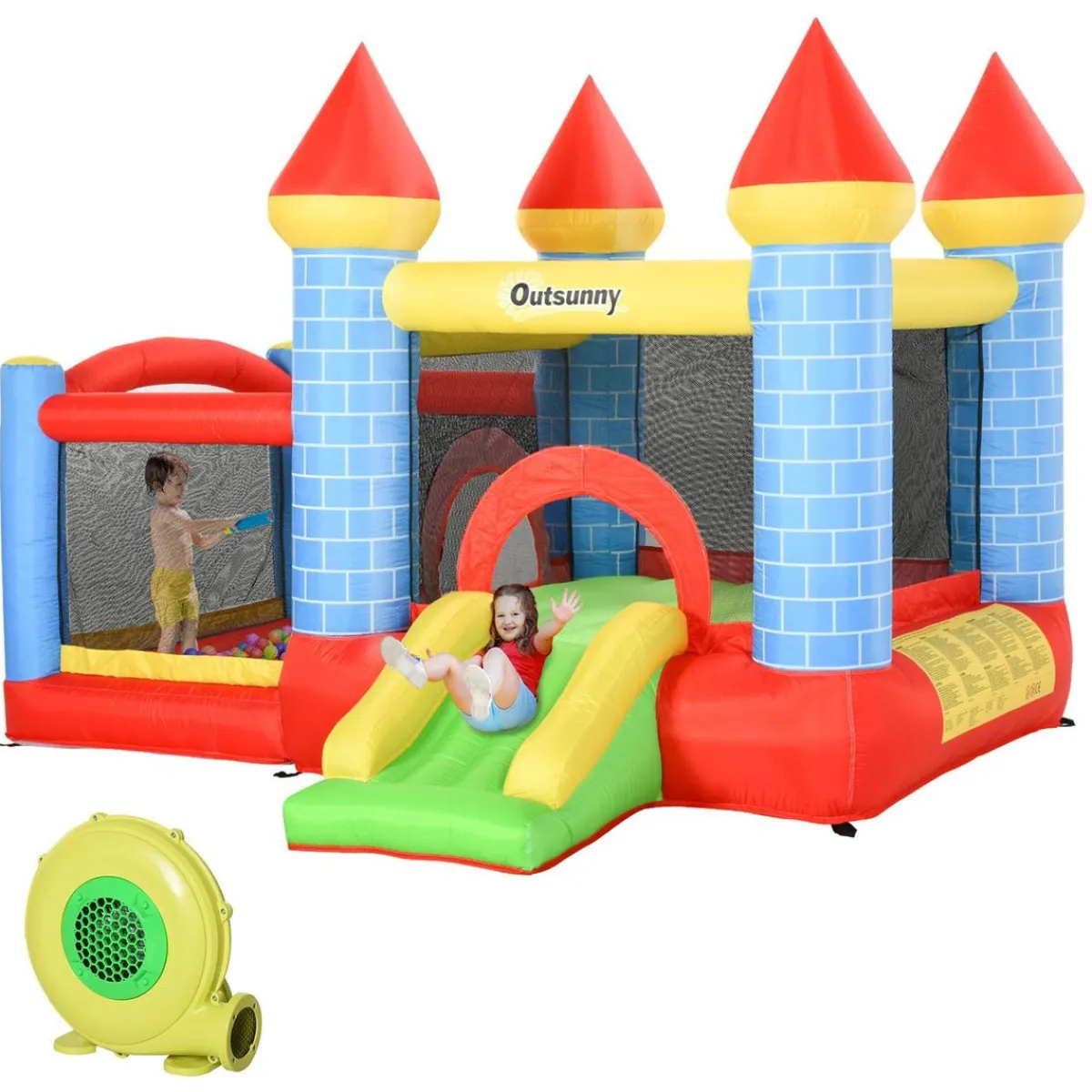 - Castillo inflable infantil 4 en 1*Outsunny New