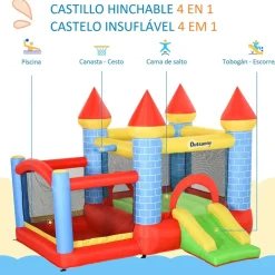 - Castillo inflable infantil 4 en 1*Outsunny New