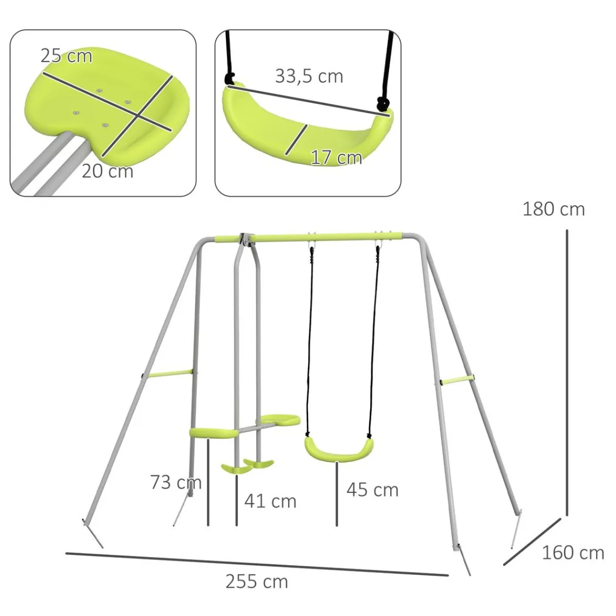 - Columpio de Jardín 2 en 1*Outsunny