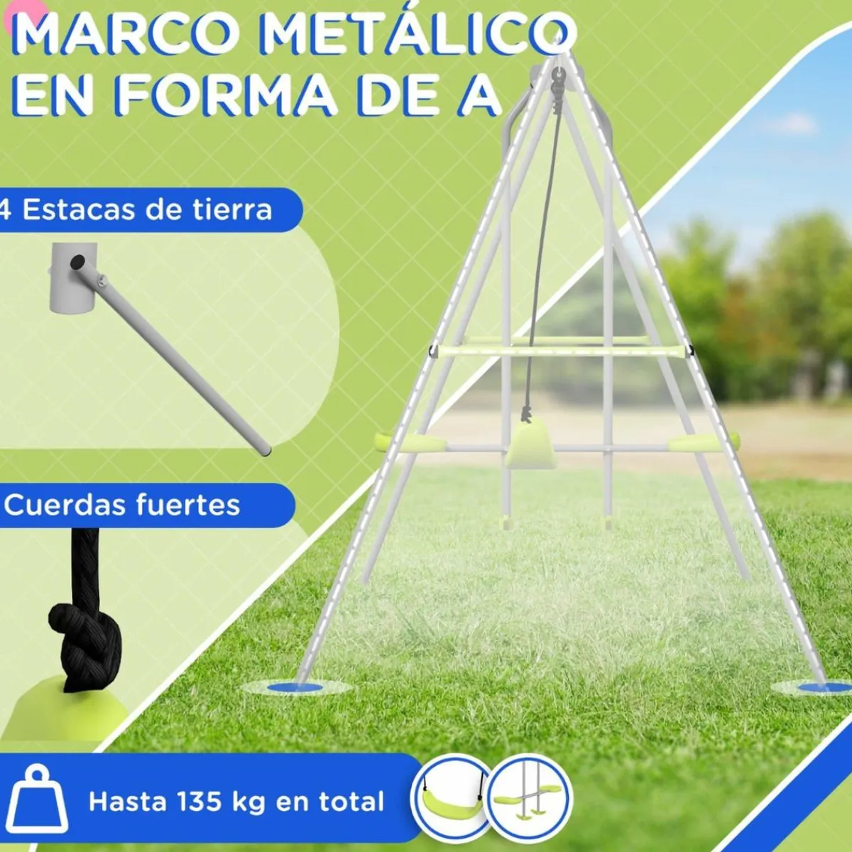 - Columpio de Jardín 2 en 1*Outsunny