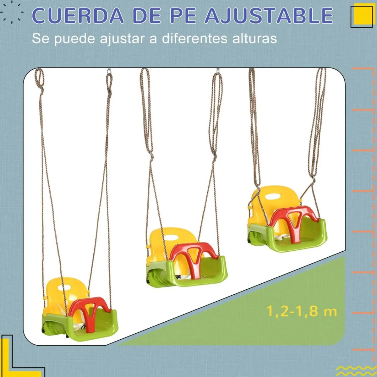 Hot - Columpio para bebé 3 en 1 Entretenimiento·Hamacas Y Columpios